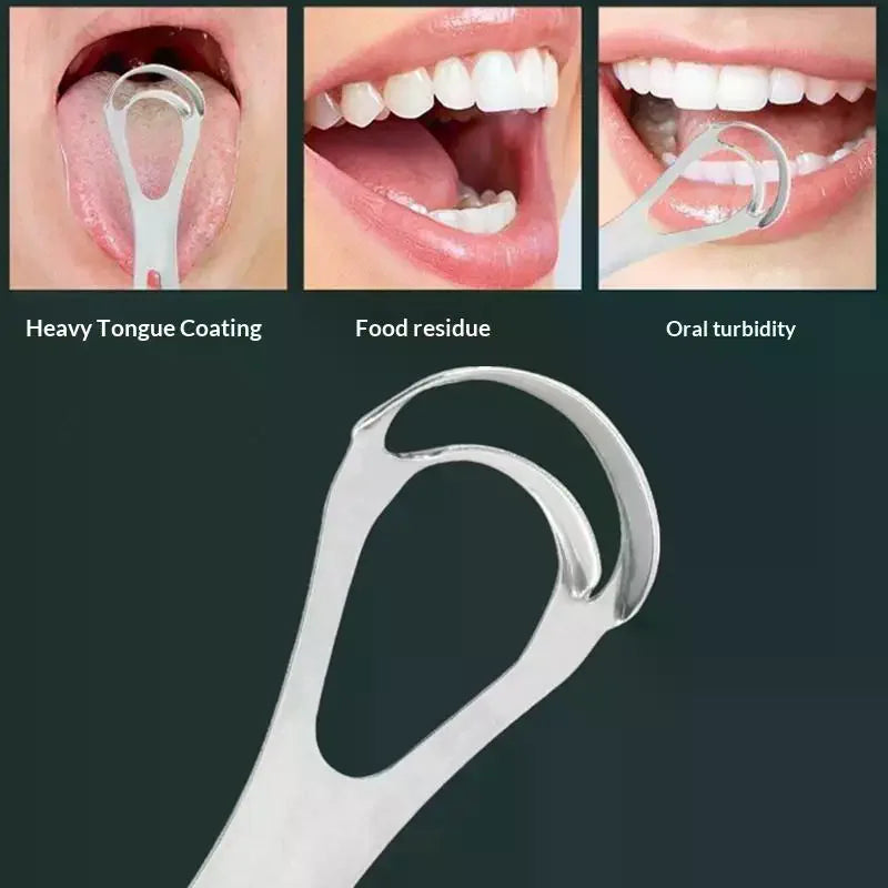 Stainless Steel Tongue Scraper | Fresh Breath Oral Care Tool Tongue Scraper QXL