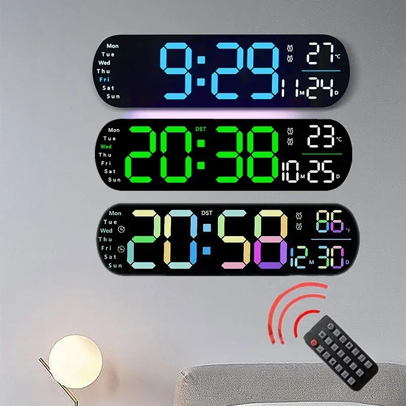 Dreamburgh Large LED Digital Wall Clock with Remote & Ambient Light LED Wall Clock QXL
