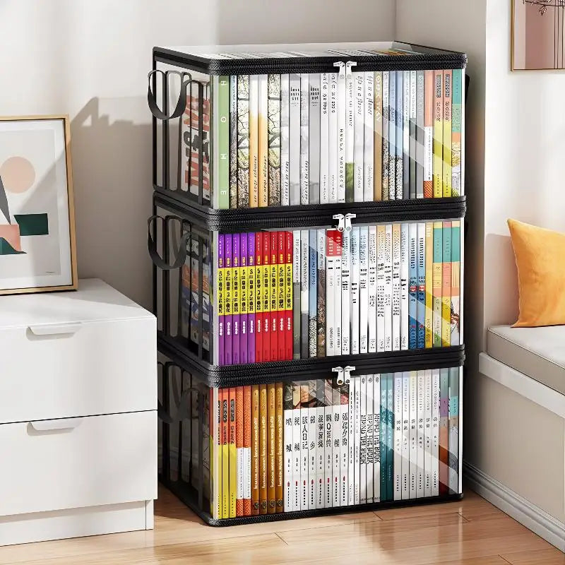 Clear PVC Flip-Top Storage Box | Toy & Book Organizer PVC Storage Box QXL