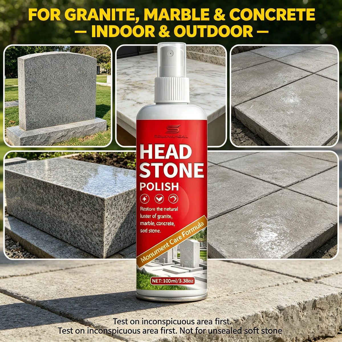 Headstone Polish Spray | Restores Granite, Marble & Stone Stone Polish Spray QXL