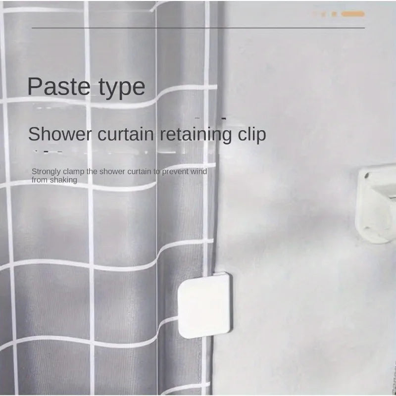 No-Drill Shower Curtain Wall Clips | Traceless Hooks 2/4-Pack Wall Curtain Clips QXL
