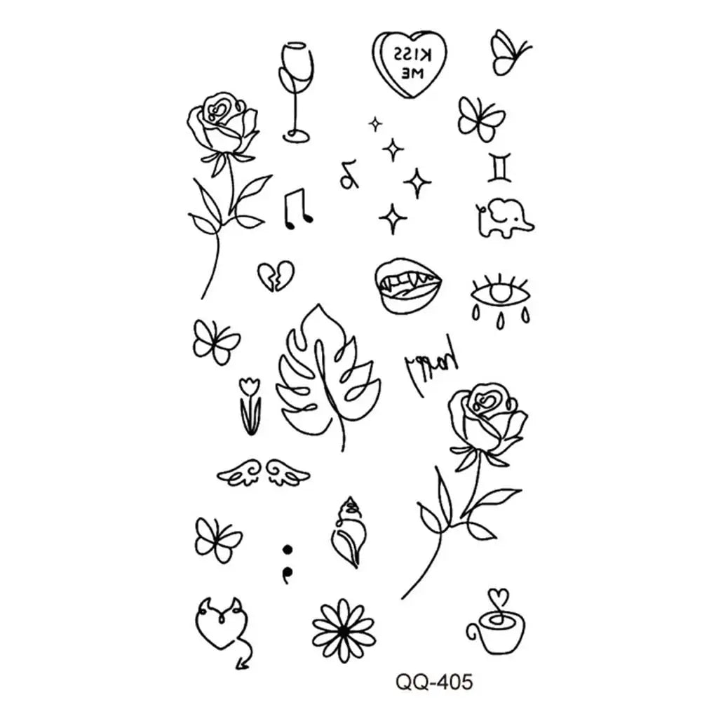 Waterproof Temporary Tattoo Sticker | Black Heart Body Art Temporary Tattoo Sticker QXL