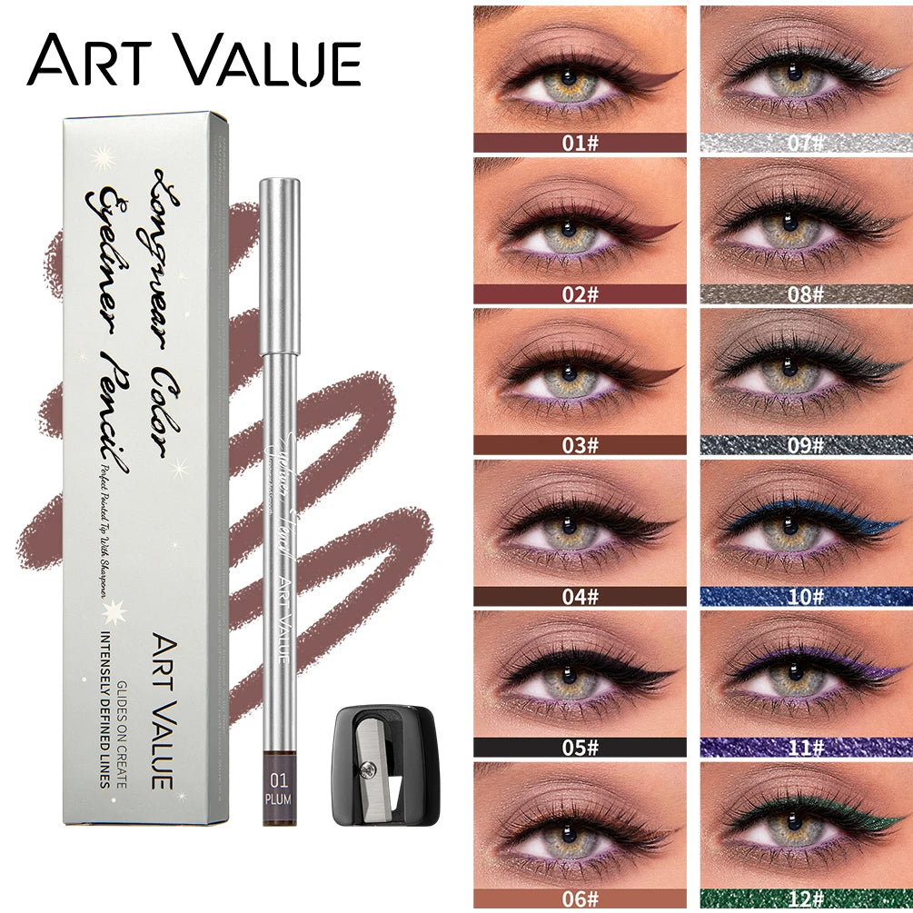 ART VALUE Pearlescent Eyeshadow Stick | Glitter Shimmer Liner Pen Eyeshadow Liner Stick QXL