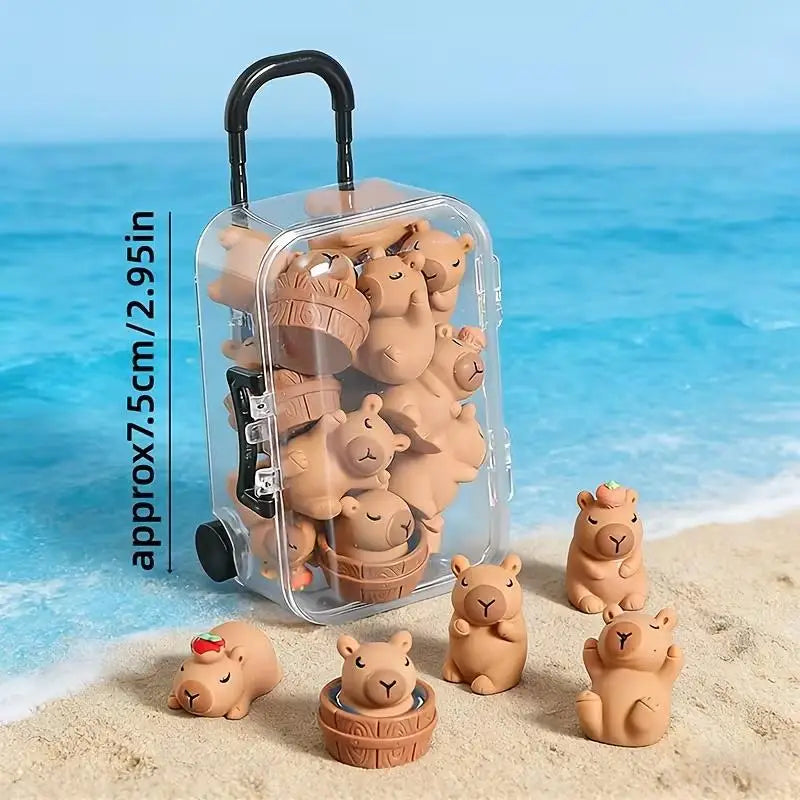 7-Piece Mini Resin Capybara Set | Garden & Car Decor Gift Resin Figurine Set QXL