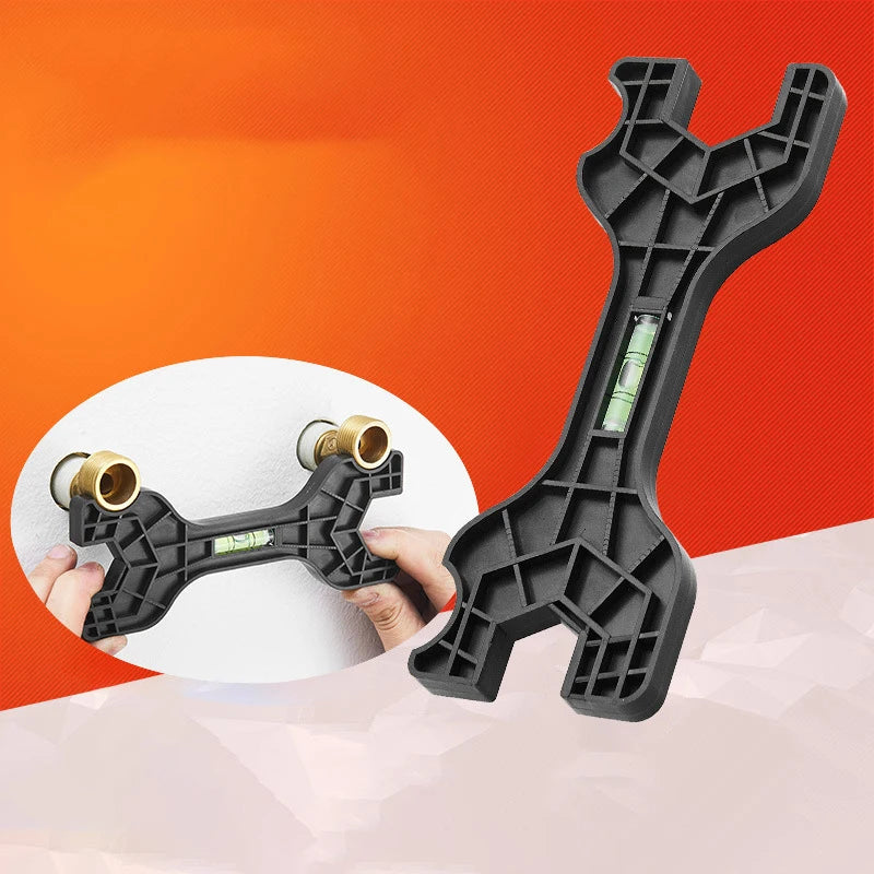 Dual-Head Plumbing Wrench with Level | Faucet & Pipe Tool Plumbing Wrench QXL