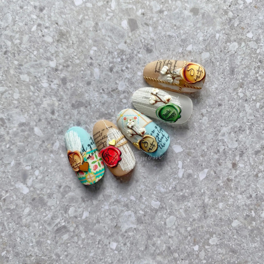 5D Embossed Nail Art Stickers – Butterfly & Bubble Fish Nail Art Stickers QXL