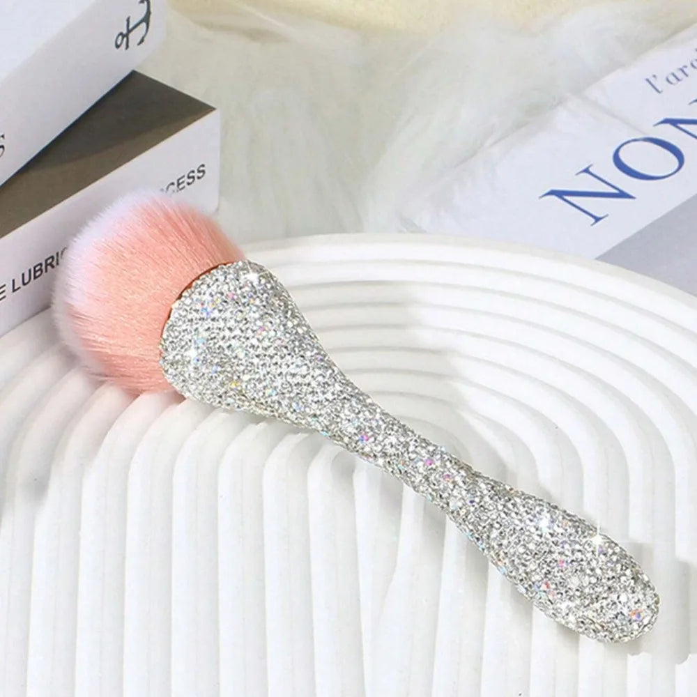 Rhinestone Foundation Brush – Flat Arched Powder Makeup Tool Foundation Makeup Brush QXL