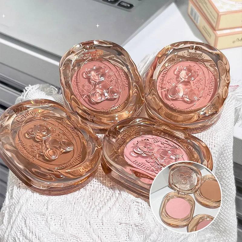 Bear Blush Matte Face Powder – Brightening Blush Compact Matte Blush Powder QXL