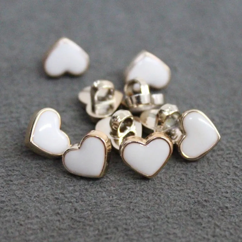 10-Pack Heart Shape Resin Shank Buttons for Sweaters & Cardigans Decorative Shank Buttons QXL