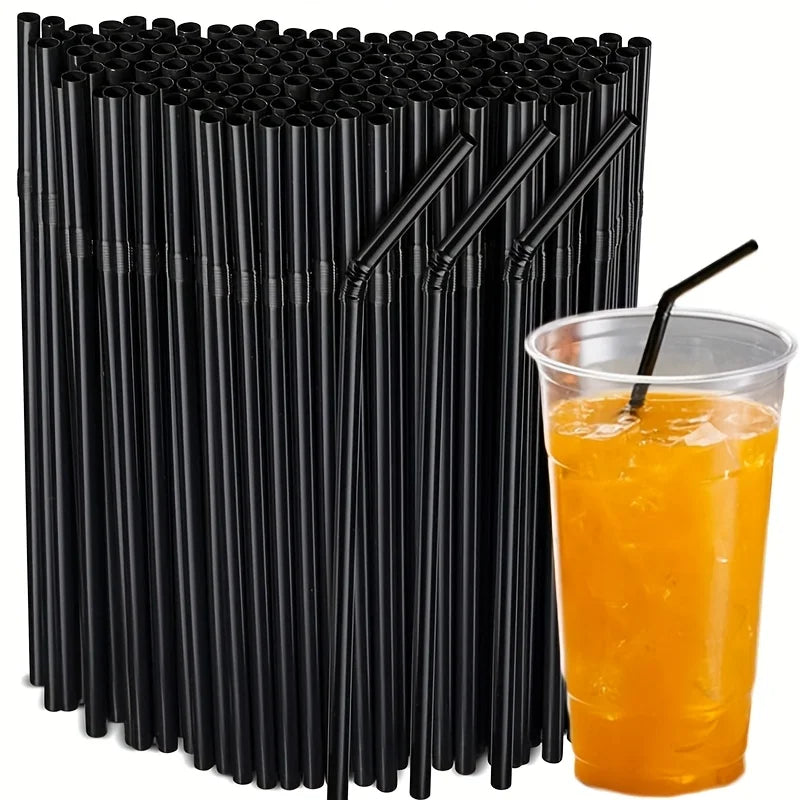 100-Pack Reusable Bubble Tea Straws with Cleaning Brush Reusable Drinking Straws QXL