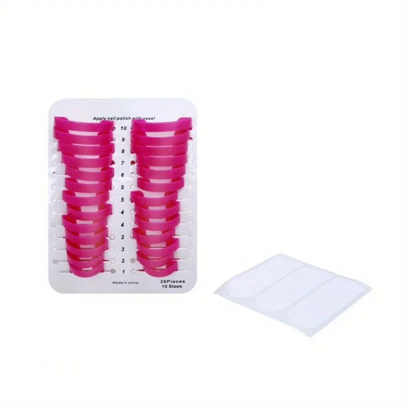 26-Pc Nail Varnish Shield Protectors | 10 Sizes French Tip Nail Varnish Shield QXL