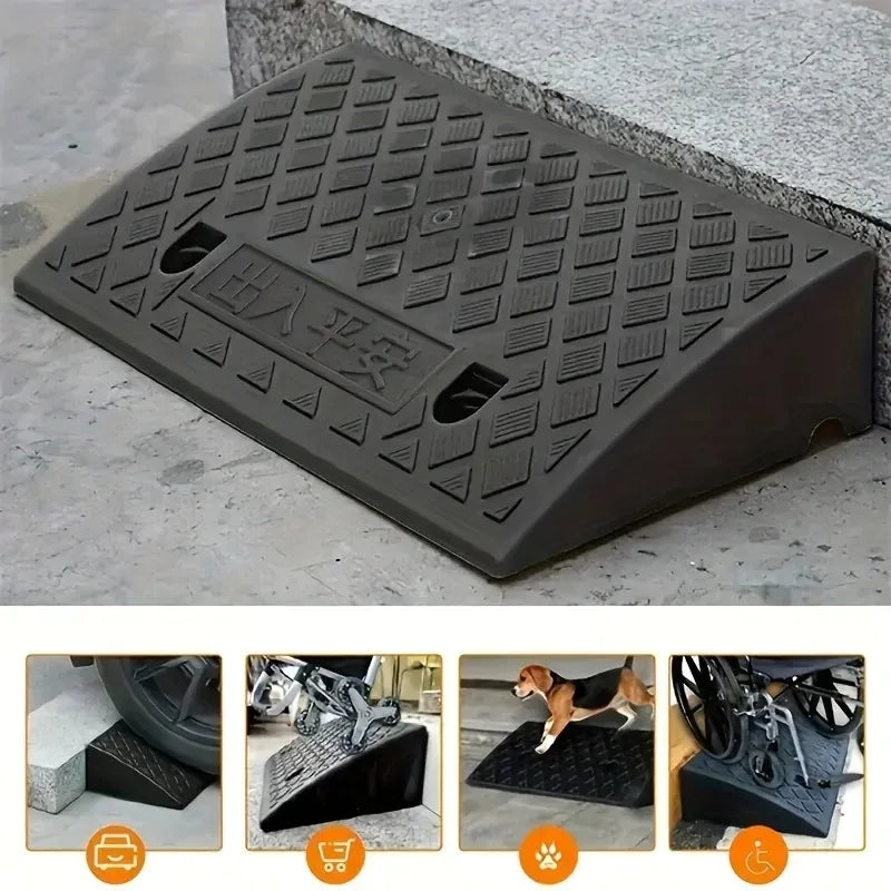Portable Threshold Ramp Non-Slip | 10cm Curb Ramp for Cars Threshold Curb Ramp QXL
