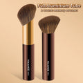 MAANGE 2-Pc Foundation & Contour Sculpting Makeup Brush Set Makeup Brush Set QXL Coffee Brown
