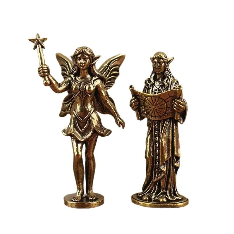 Retro Fairy Princess Brass Figure | Desktop Home Décor Ornament Decorative Figurine QXL
