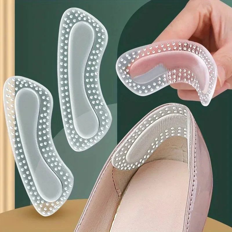 Gel Heel Cushion Pads – Anti-Slip Invisible Insert 2/4 Pcs Gel Heel Insert QXL