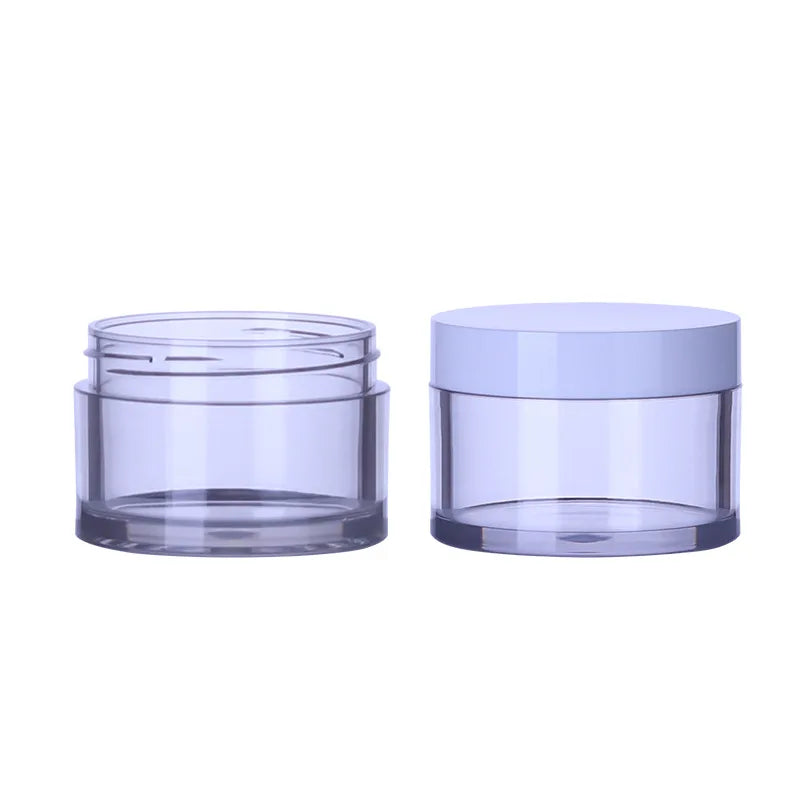 10-Pack Clear Cosmetic Jars with Purple Lids | Travel Storage Cosmetic Storage Jars QXL
