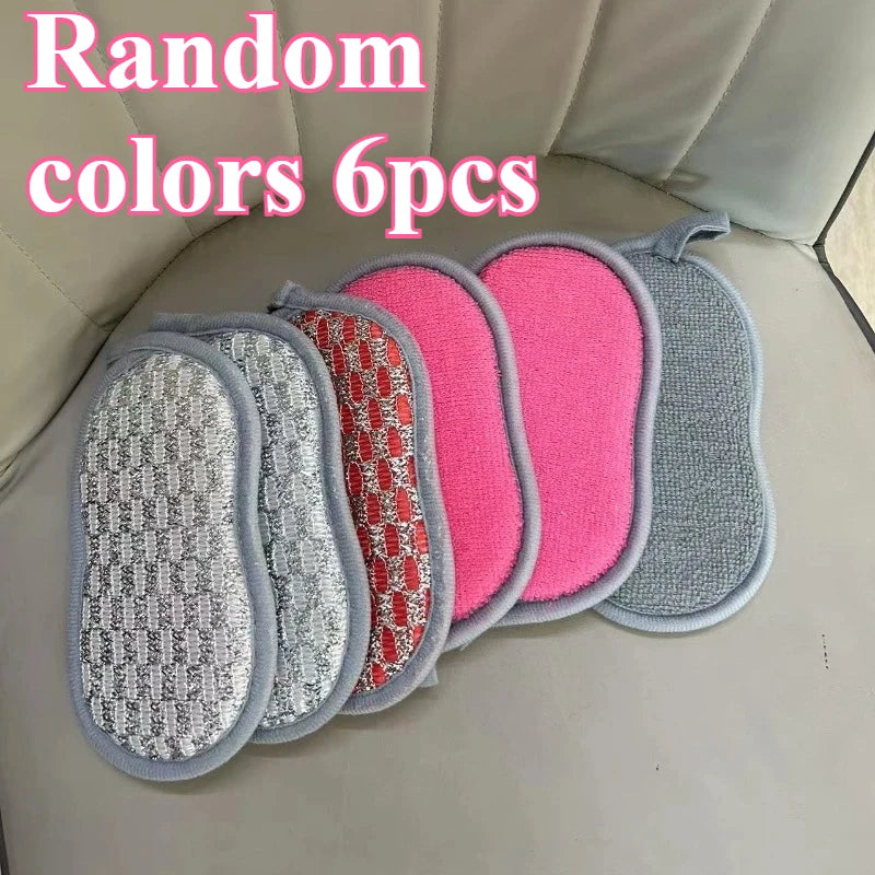 6/12-Pack Double-Sided Kitchen Dishwashing Sponge Scrub Pads Kitchen Sponge Scrub Pad QXL Multiple 6pcs