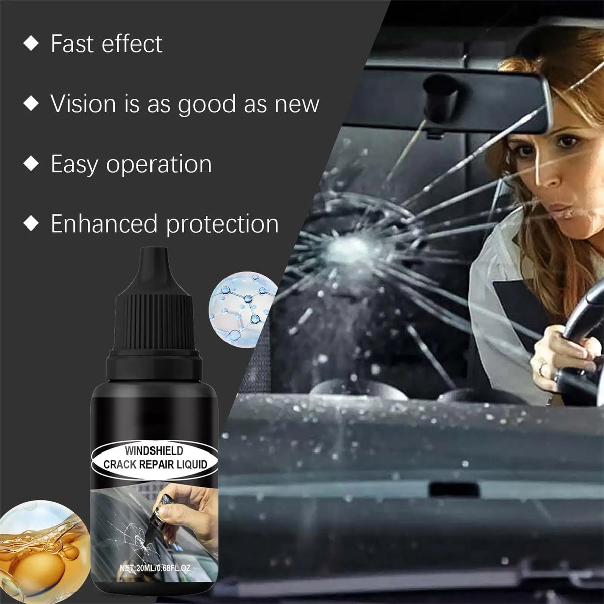Nano Windshield Repair Kit | Car Glass Scratch & Crack Fix Windshield Repair Kit QXL