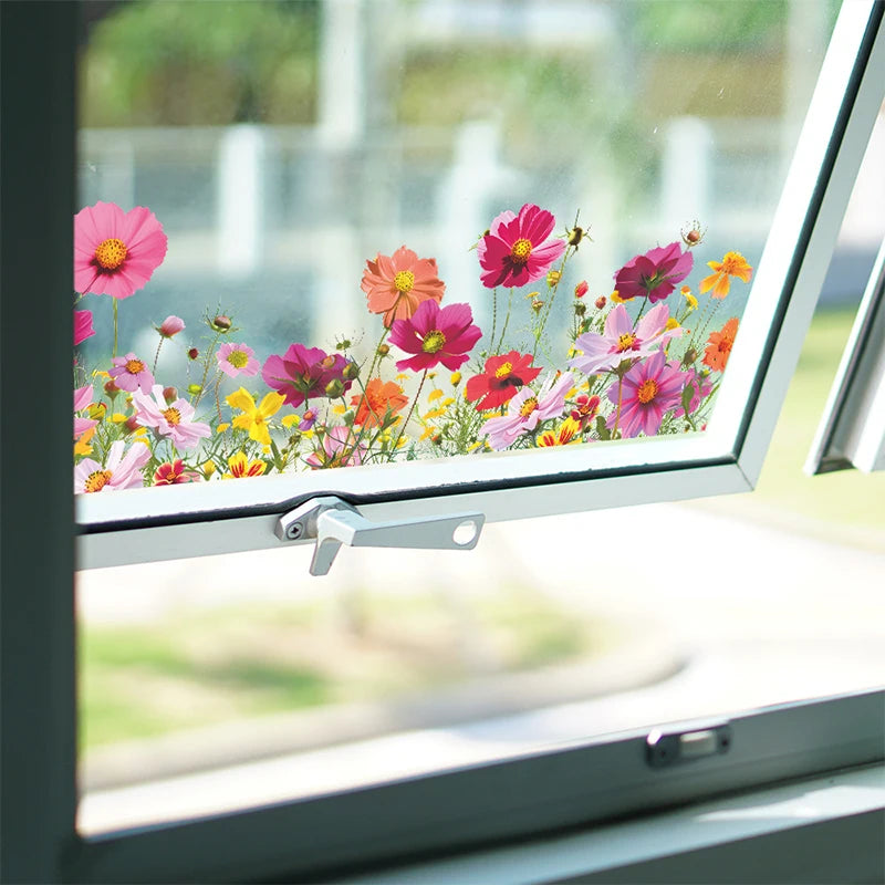 Colorful Flower Wall & Window Stickers – PVC Self-Adhesive Decals Wall Decal Stickers QXL