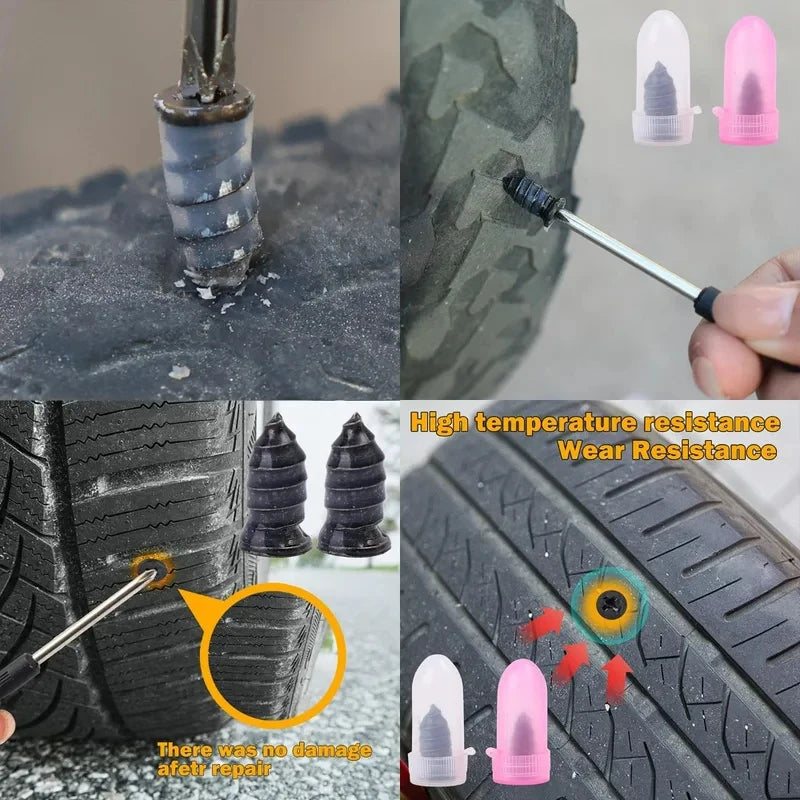 Self-Tapping Tyre Repair Rubber Nail Set | 31/51/61pc Kit Tyre Repair Kit QXL