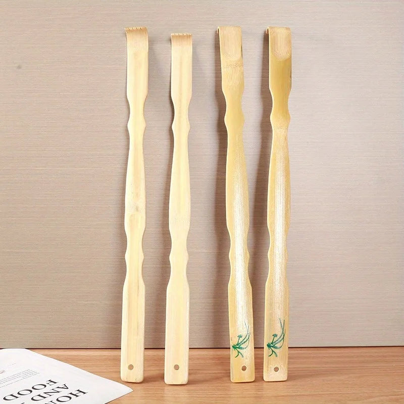 2-Pack Curved Bamboo Back Scratcher Set – Long Handle Back Scratcher Set QXL