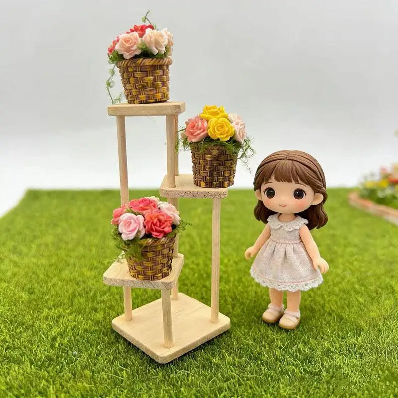 6-Piece Miniature Potted Flowers Set for Dollhouse Décor Dollhouse Miniatures QXL