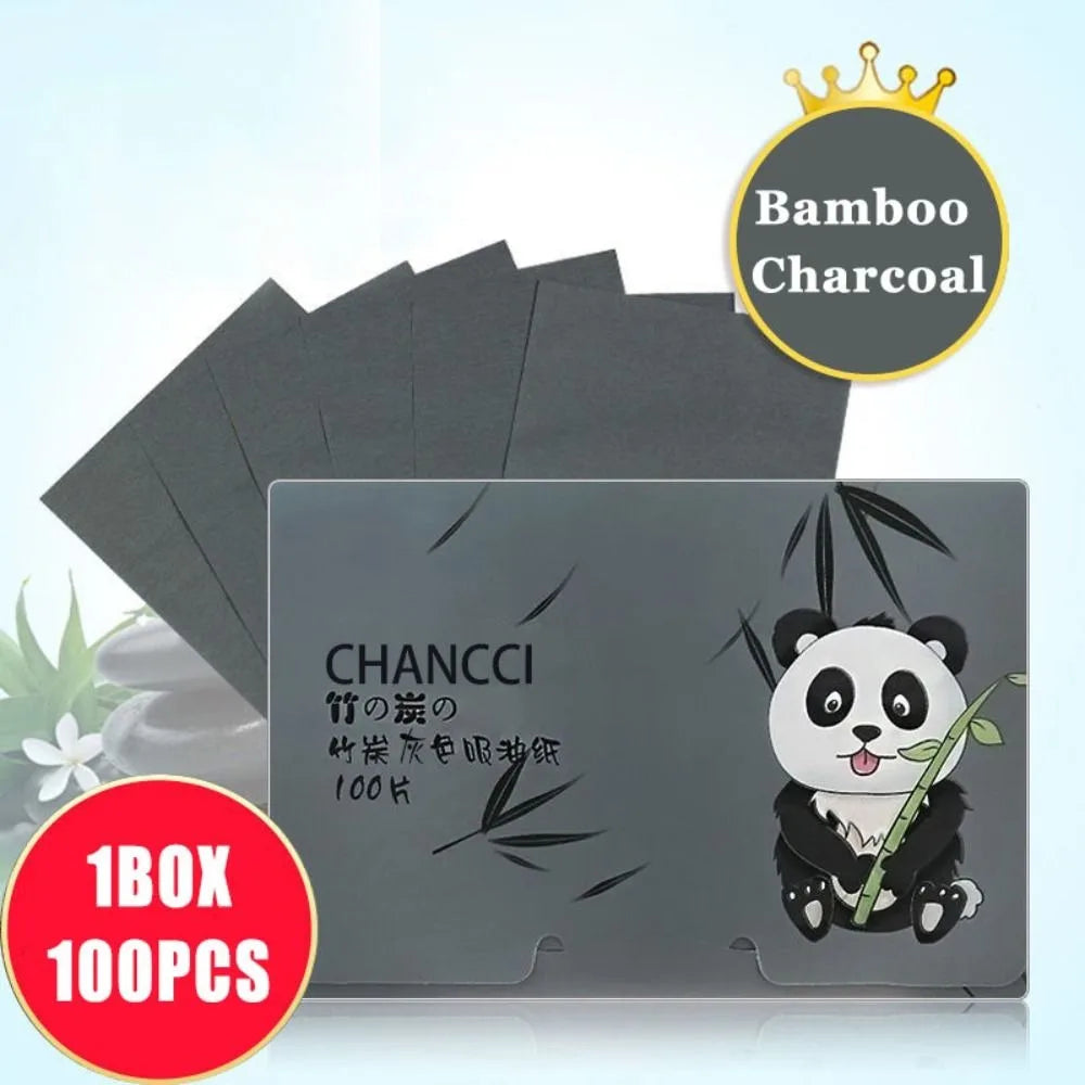 100-Pack Oil Blotting Sheets | Green Tea & Bamboo Charcoal Oil Blotting Sheets QXL