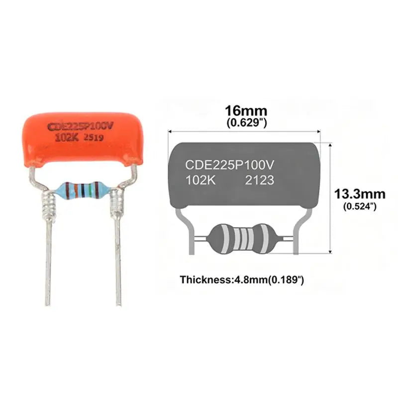 Treble Bleed Mod Kit 0.001uF Ceramic Capacitor & 150K Resistor Guitar Wiring Mod QXL