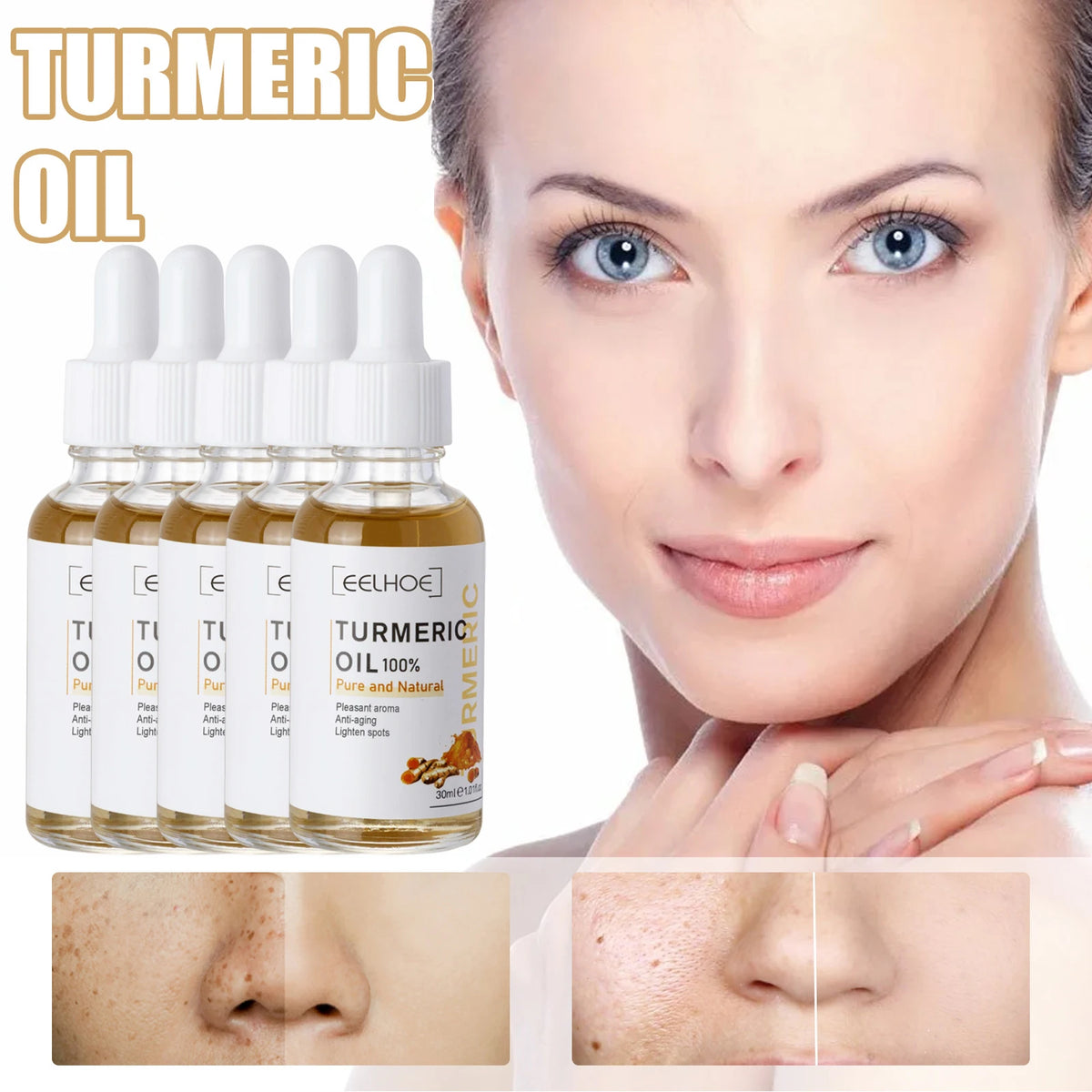 Eelhoe Turmeric Face Serum – Brightening & Dark Spot Essence Brightening Face Serum QXL