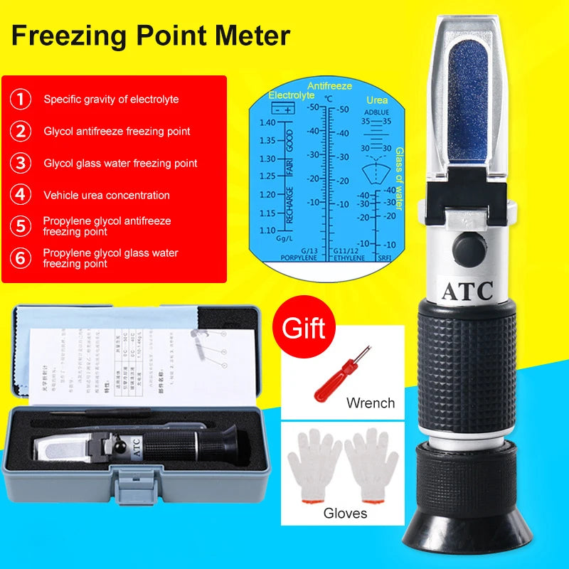 4-in-1 ATC Refractometer – Coolant, Urea & AdBlue Tester Automotive Fluid Refractometer QXL