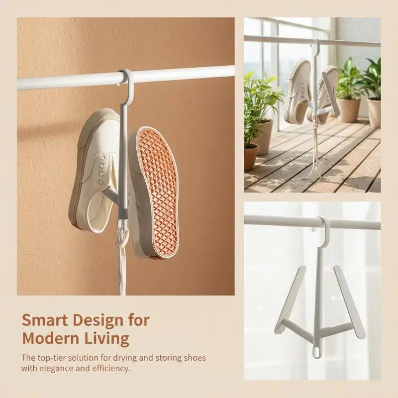 Hanging Shoe Drying Rack – Hook Holder for Balcony & Closet Shoe Drying Rack QXL