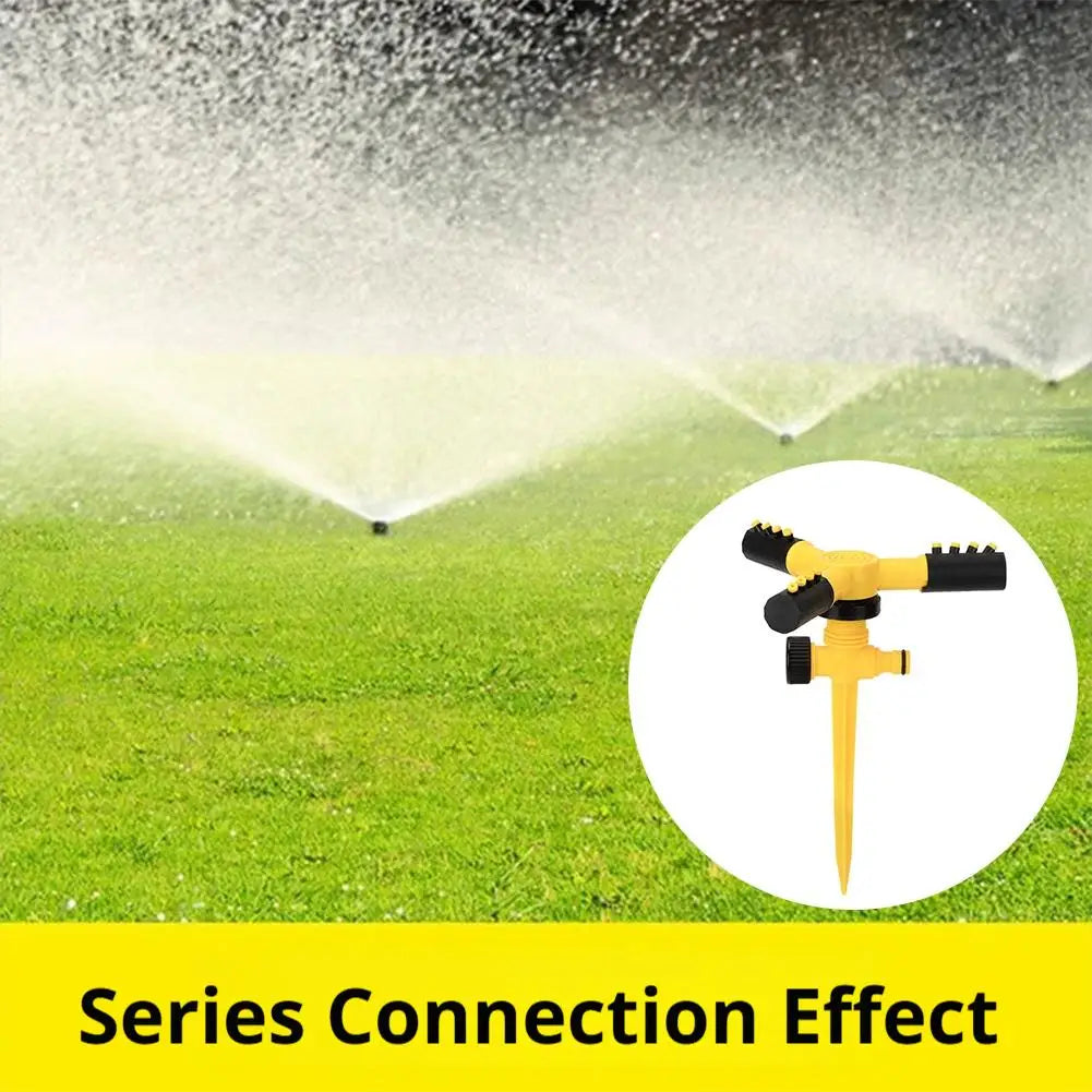 360° Rotating Garden Sprinkler | 3-Arm Irrigation & Ground Spike Garden Sprinkler QXL