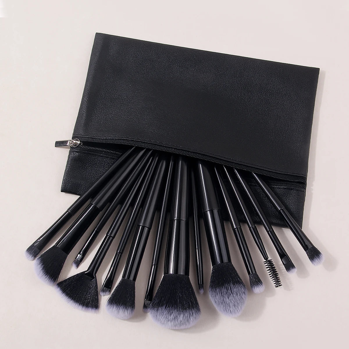 17-Pc Makeup Brush Set with Sponge Pads & Zipper Bag Makeup Brush Set QXL