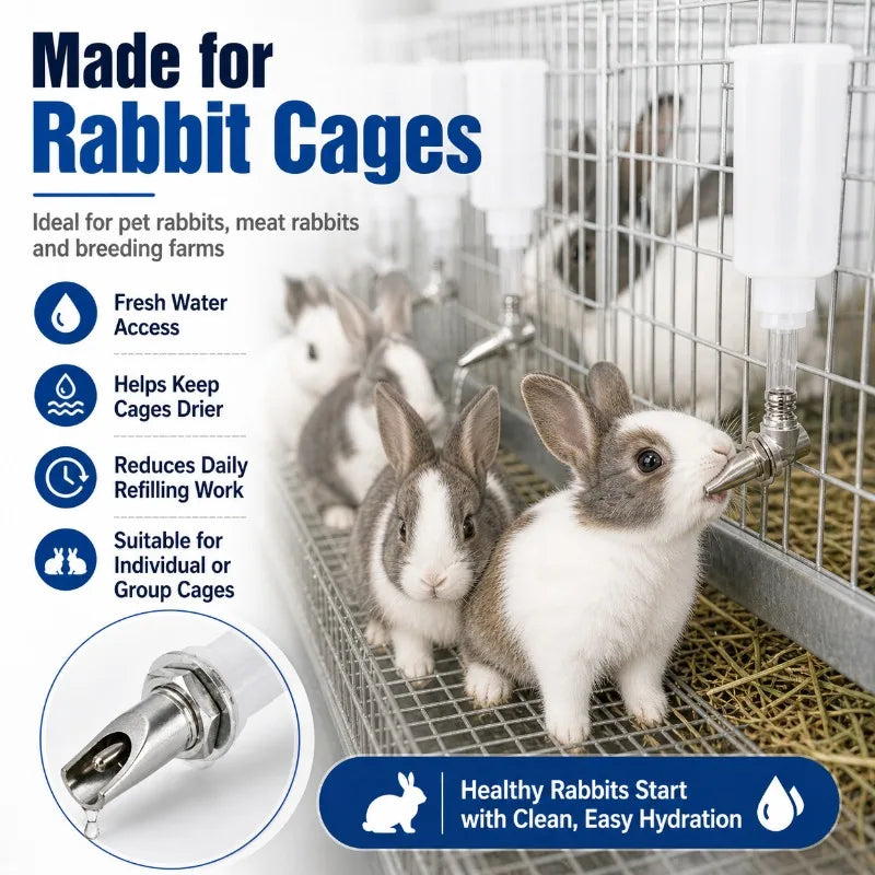 10-Pack Rabbit Nipple Drinker | Galvanized Duckbill Waterer Rabbit Nipple Drinker QXL