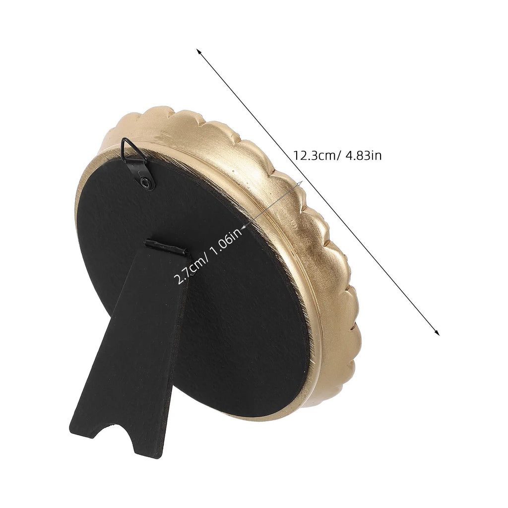8-Inch Golden Vintage Round Embossed Makeup Hand Mirror Decorative Hand Mirror QXL