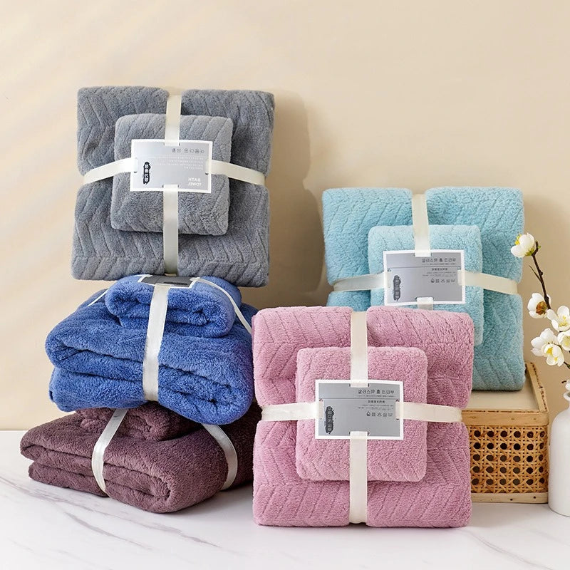 Soft Bath Towel Set | Absorbent Quick-Dry Shower Towel Bath Towel Set QXL