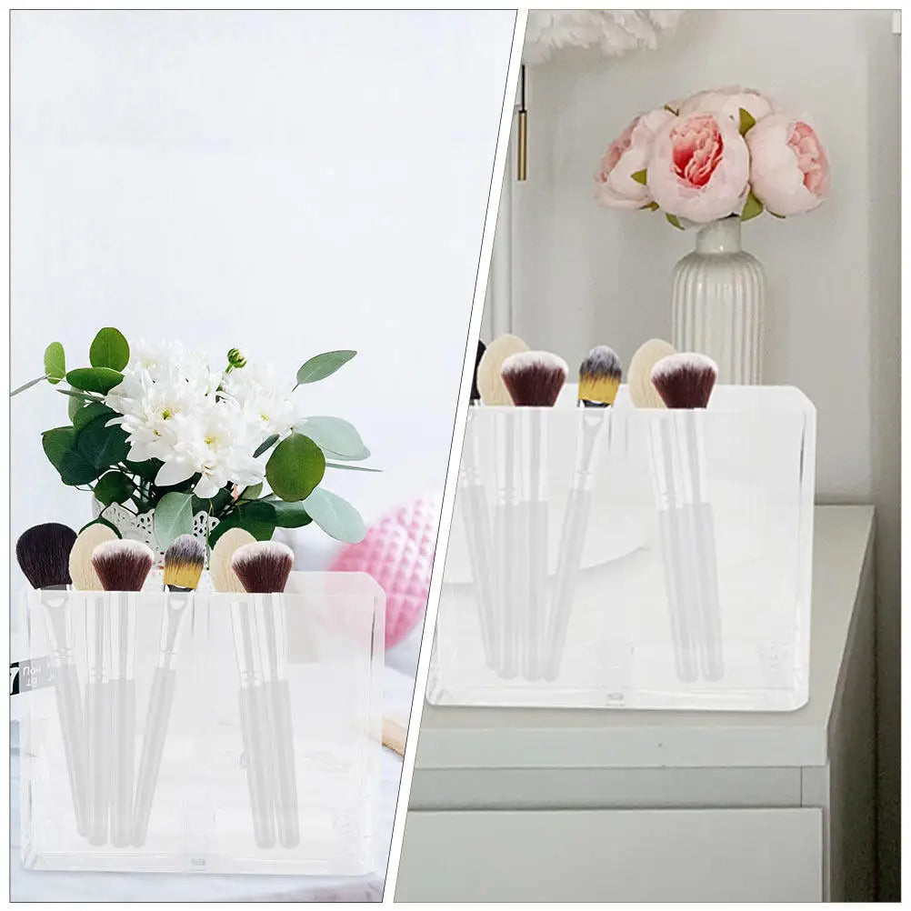 2-Pack Acrylic Brush Holder & Desktop Pen Organizer Desktop Brush Organizer QXL