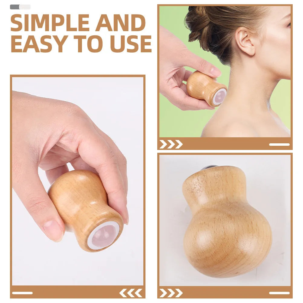 Jade Face Roller & Body Massager | Wooden Handle Tool Jade Face Roller QXL