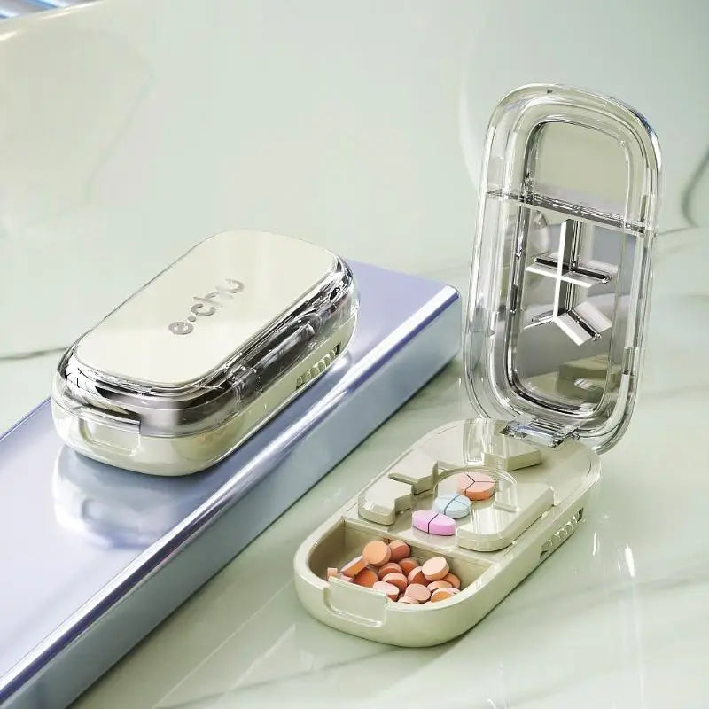 3-in-1 Pill Cutter & Organizer | Half, Third & Quarter Split Pill Cutter Organizer QXL Green