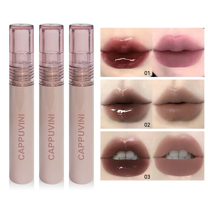 Cappuvini Natural Tear Lip Glaze | Moisturizing Long-Lasting Lip Gloss QXL
