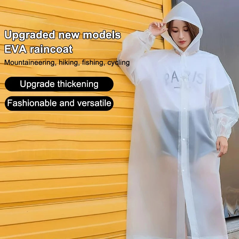 Reusable EVA Rain Poncho | Unisex Waterproof Raincoat Rain Poncho QXL