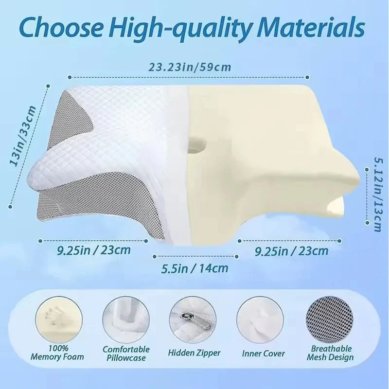 Butterfly Contoured Memory Foam Cervical Neck Pillow Memory Foam Pillow QXL