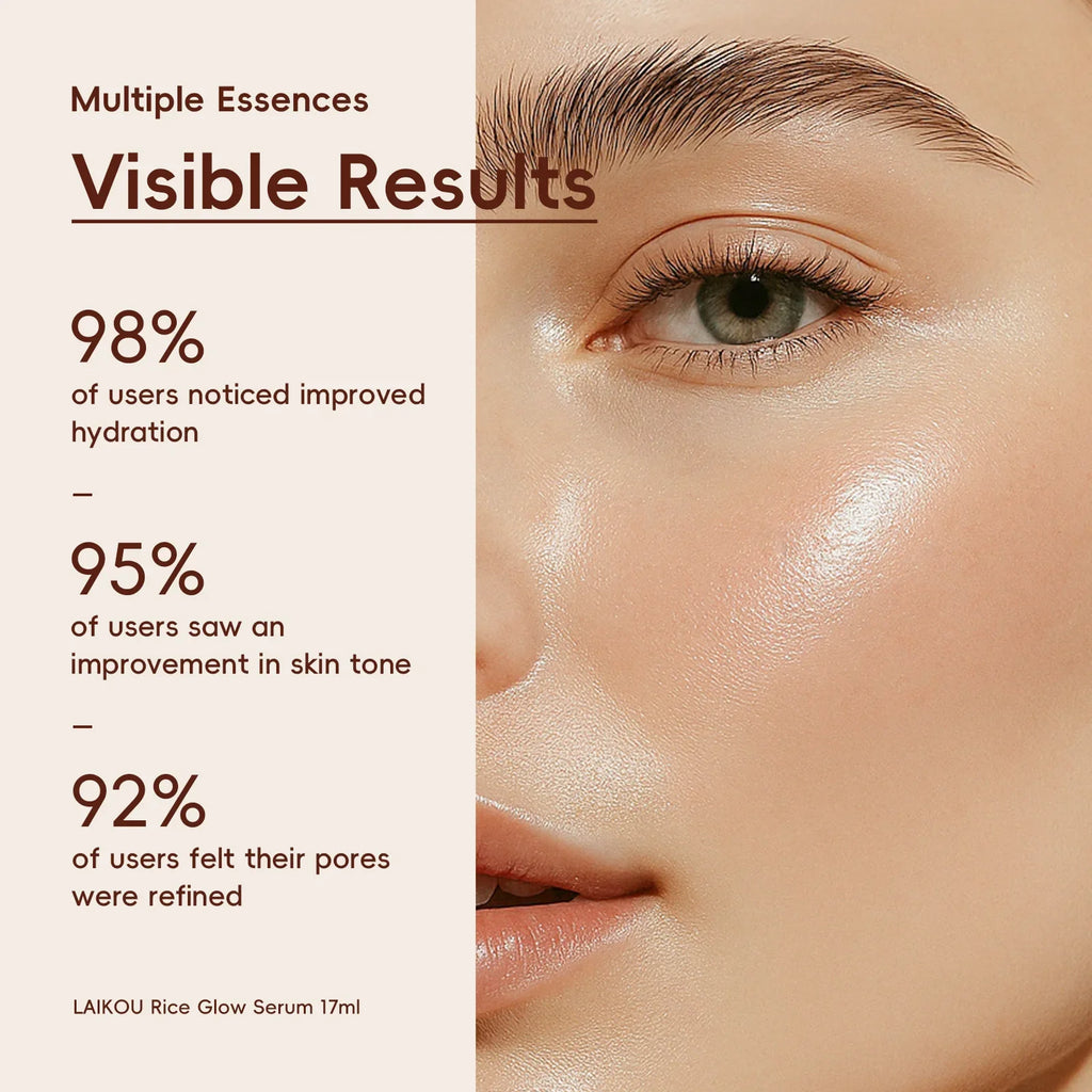 LAIKOU Rice Glow Facial Serum 17ml – Hydrate & Brighten Skin Face Serum QXL