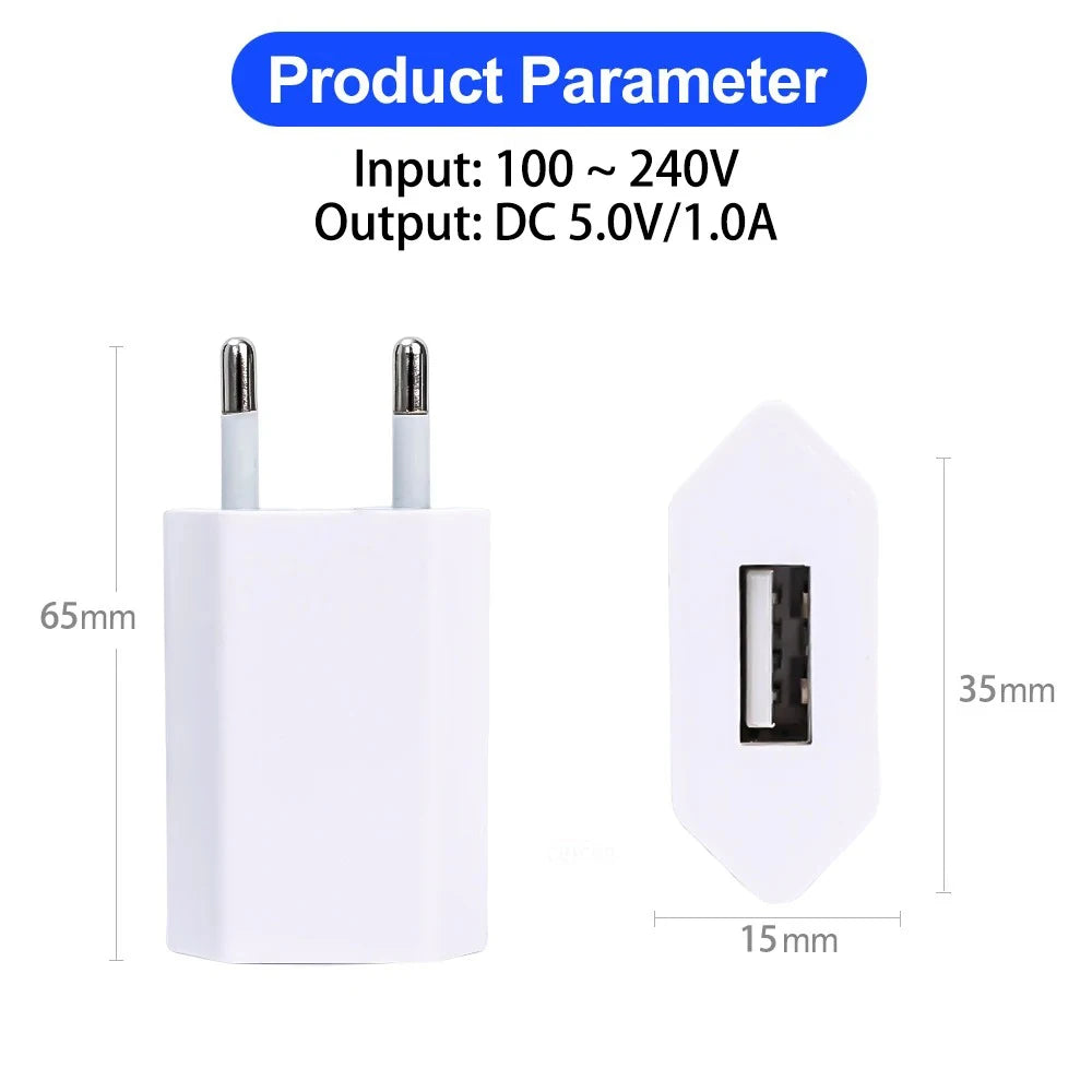 EU Plug USB Wall Charger 5V 1A | Universal Power Adapter USB Wall Charger QXL