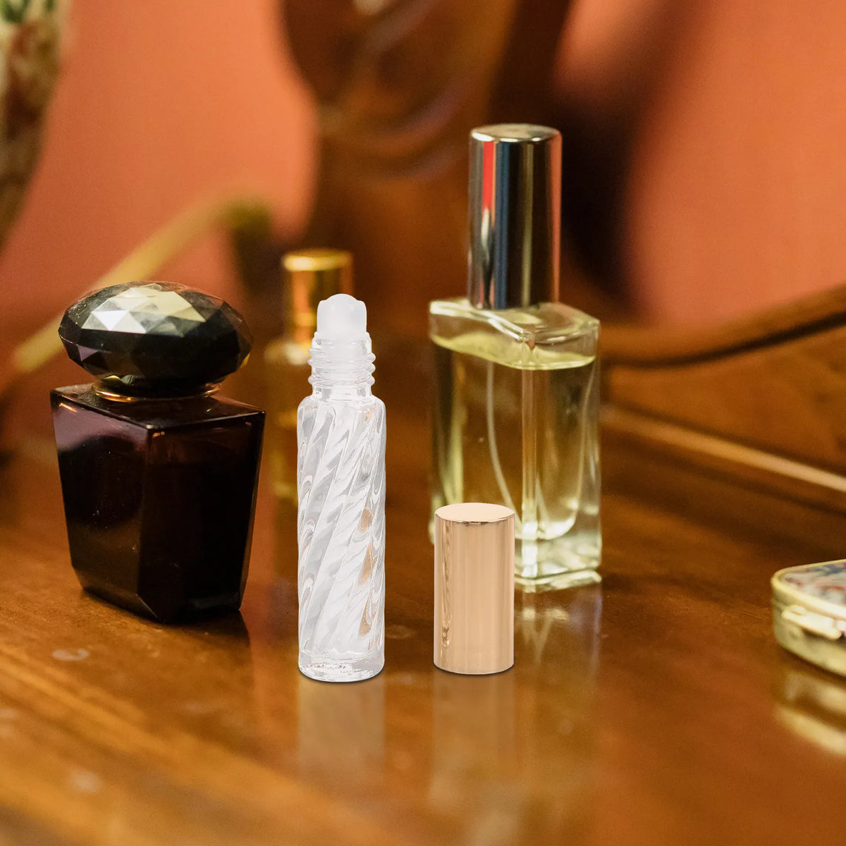 5-Pack Leakproof Glass Roller Bottles | Essential Oil & Perfume Glass Roller Bottles QXL