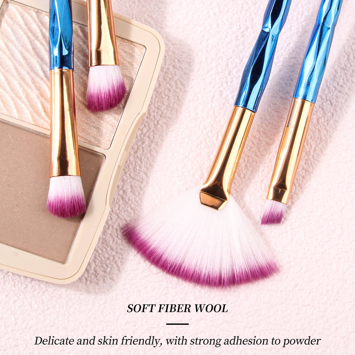 KOSSHOW 4-Piece Eye Makeup Brush Set | Fan & Brow Brushes Eye Makeup Brush Set QXL
