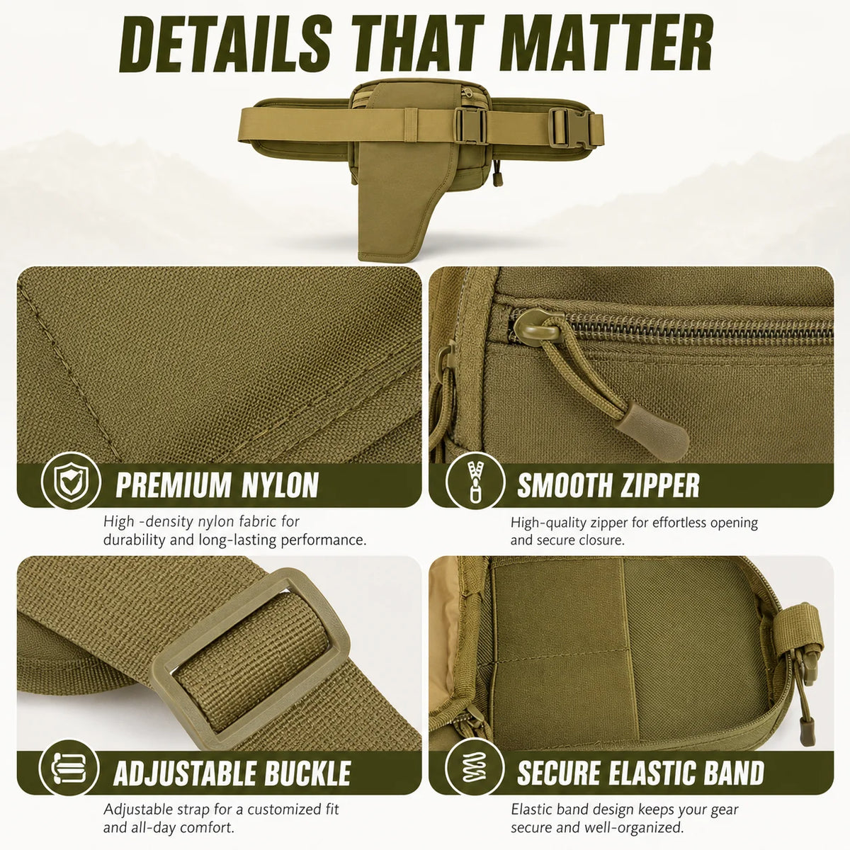 Tactical Waist Pack MOLLE EDC Organizer | Hiking & Travel Bag Tactical Waist Pack QXL
