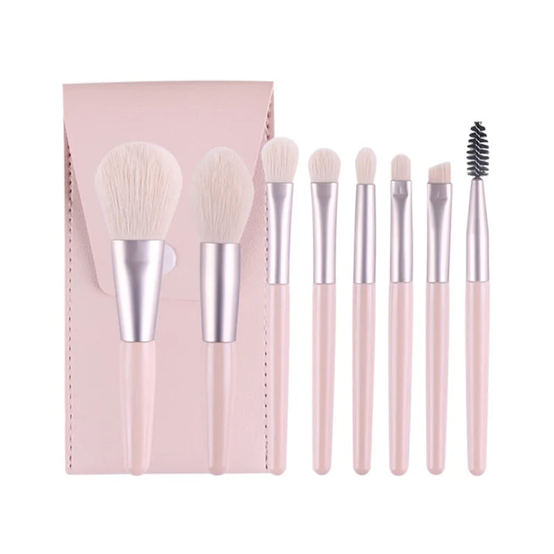 Zoreya 8-Piece Portable Mini Makeup Brush Set | Morandi Makeup Brush Set QXL