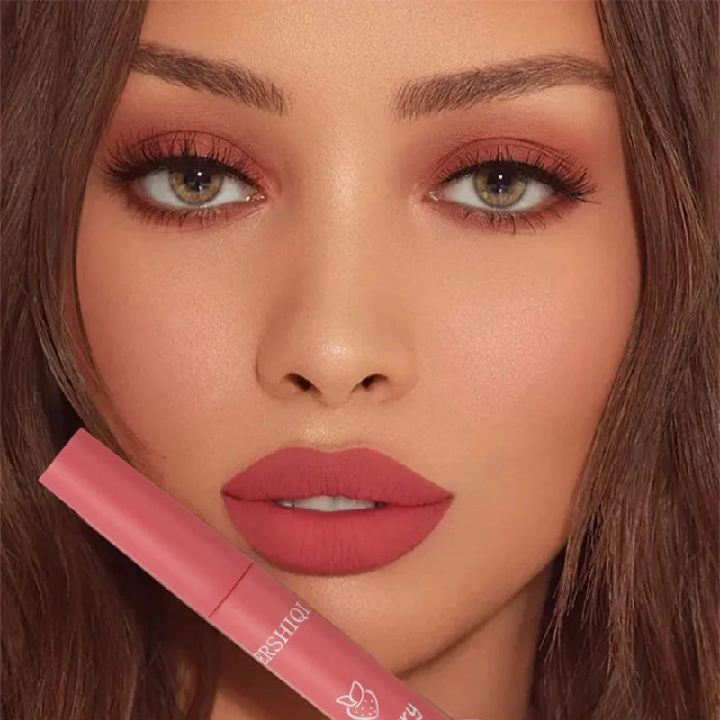 3-Piece Matte Velvet Lip Glaze Set | Nude Long-Lasting Lip Gloss Matte Lip Glaze Set QXL