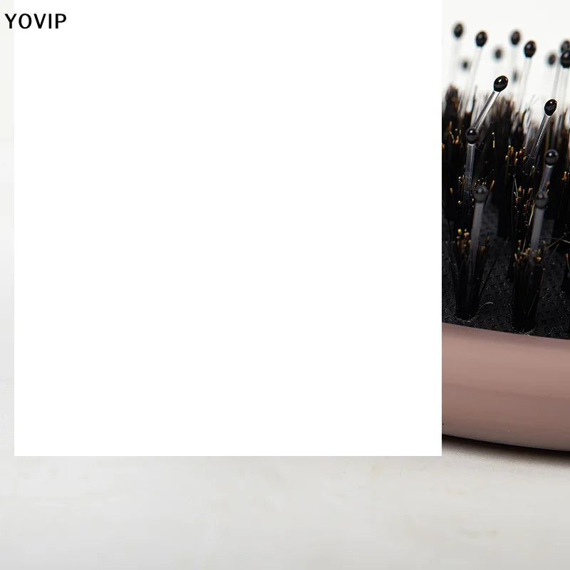 Mini Oval Boar Bristle & Nylon Hair Brush | Anti-Static Boar Bristle Hair Brush QXL